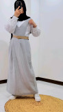 ست سه تیکه سارافون و شومیز و کمربند کد۳۵۳۷ - آبی